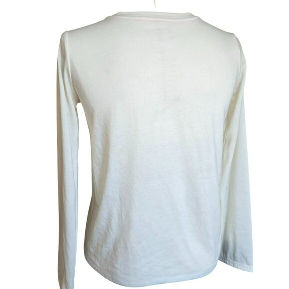 Girls Cat & Jack Holiday Cat Long-Sleeve Graphic Tee PJ Top Cream/Pink JJ4000 - Picture 5 of 7